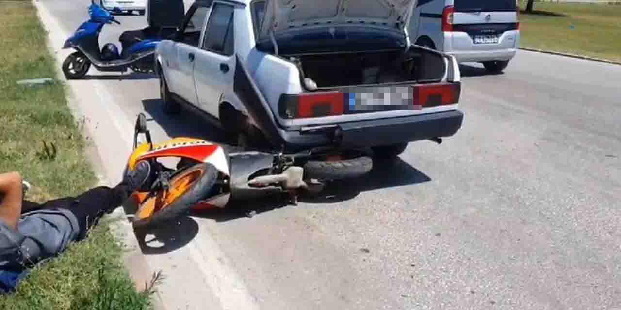 Bursa'da otomobille motosiklet birbirine girdi