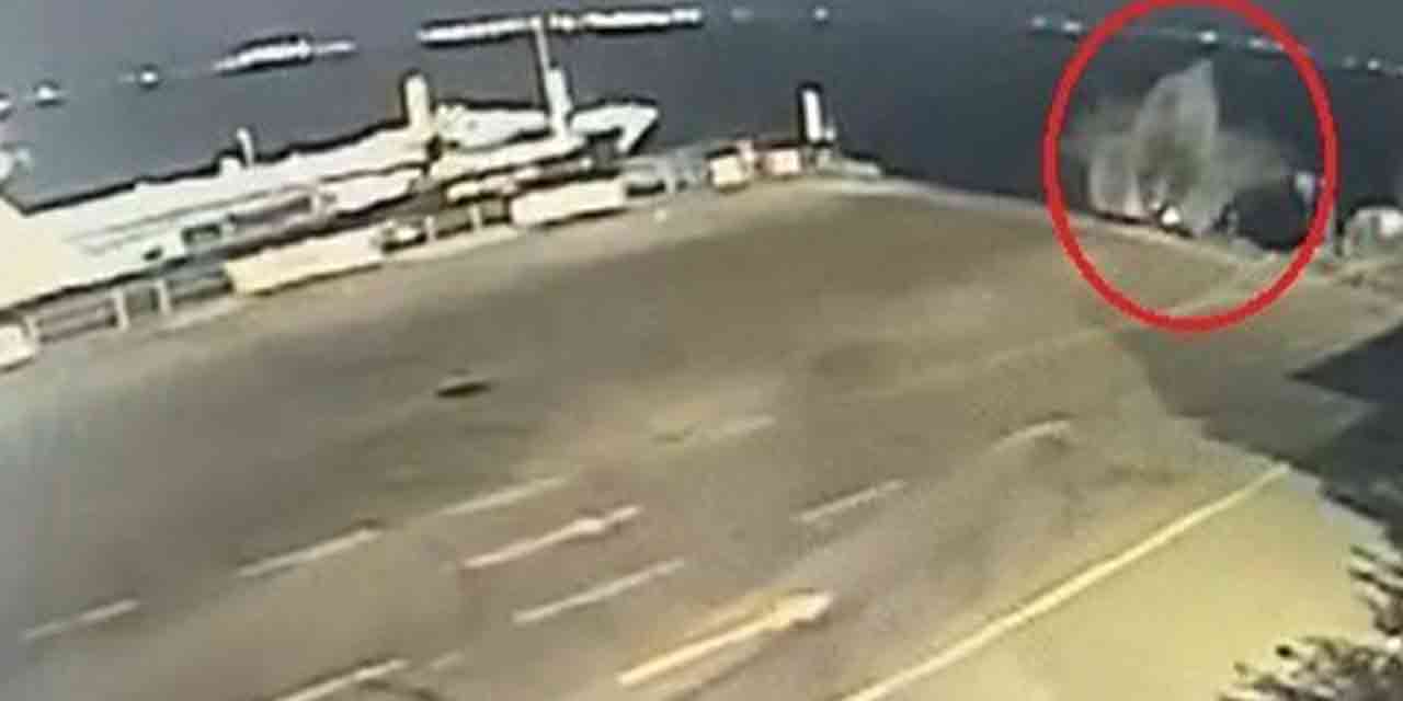 Kocaeli'de araç iskeleden uçtu!