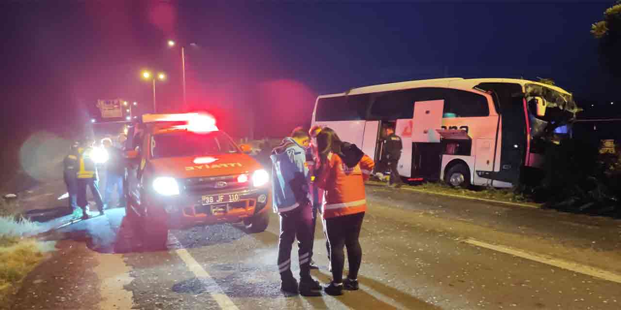 Kayseri'de otobüs kontrolden çıktı! 16 yolcu yaralandı