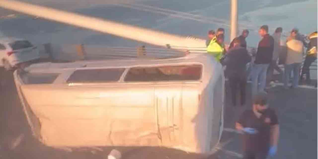 Osmangazi köprüsünde feci kaza! Yol trafiğe kapandı